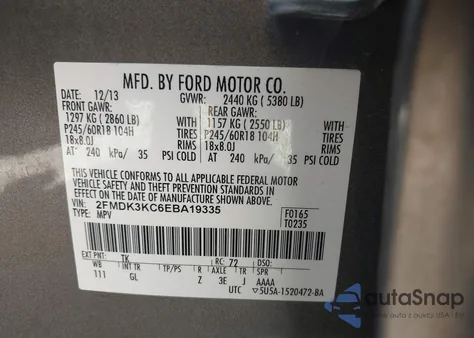 2014 Ford Edge Limited z USA, uszkodzony, nr VIN 2FMDK3KC6EBA19335